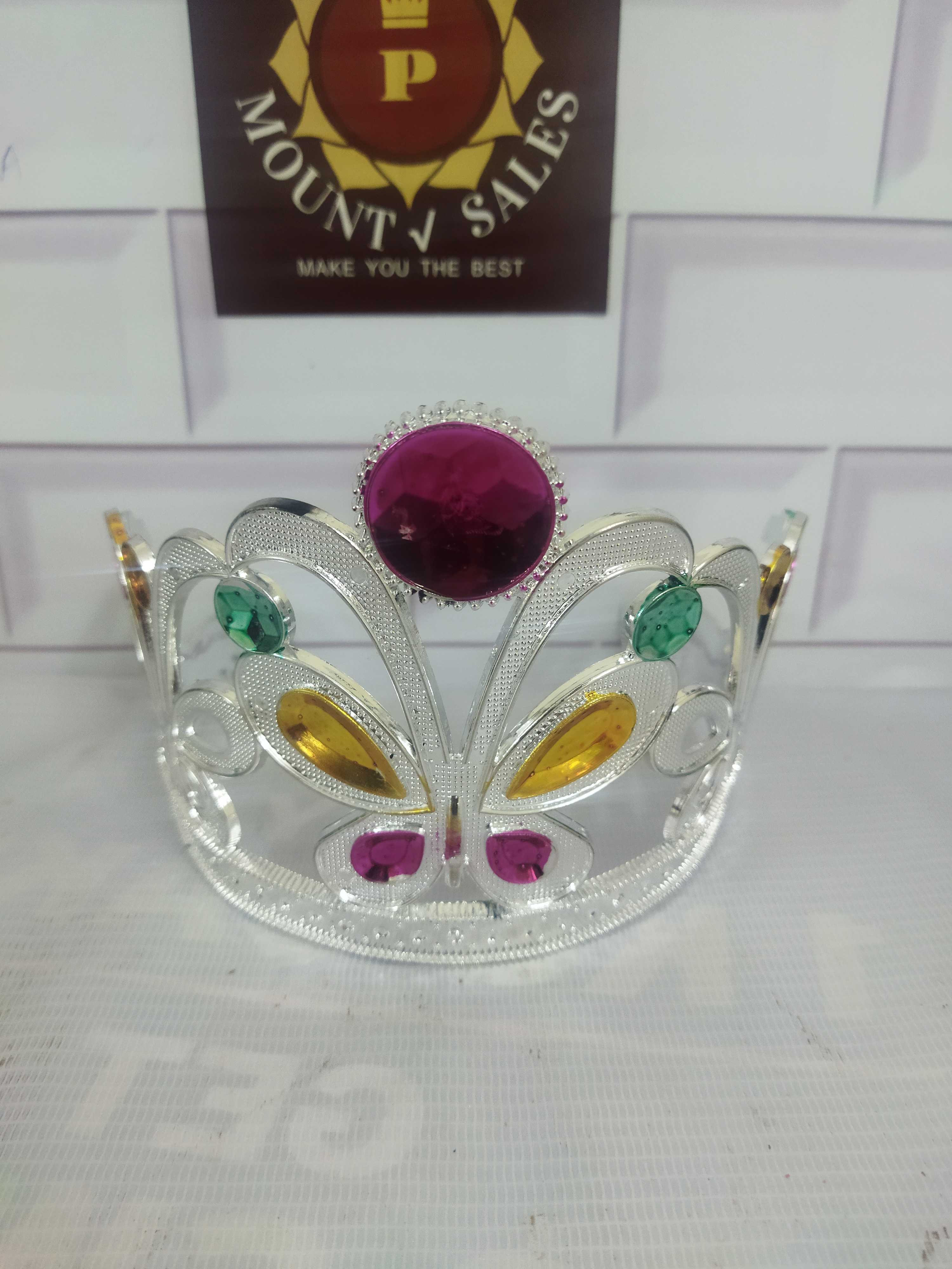 Silver Color Birthday Crown  -(BIG)
