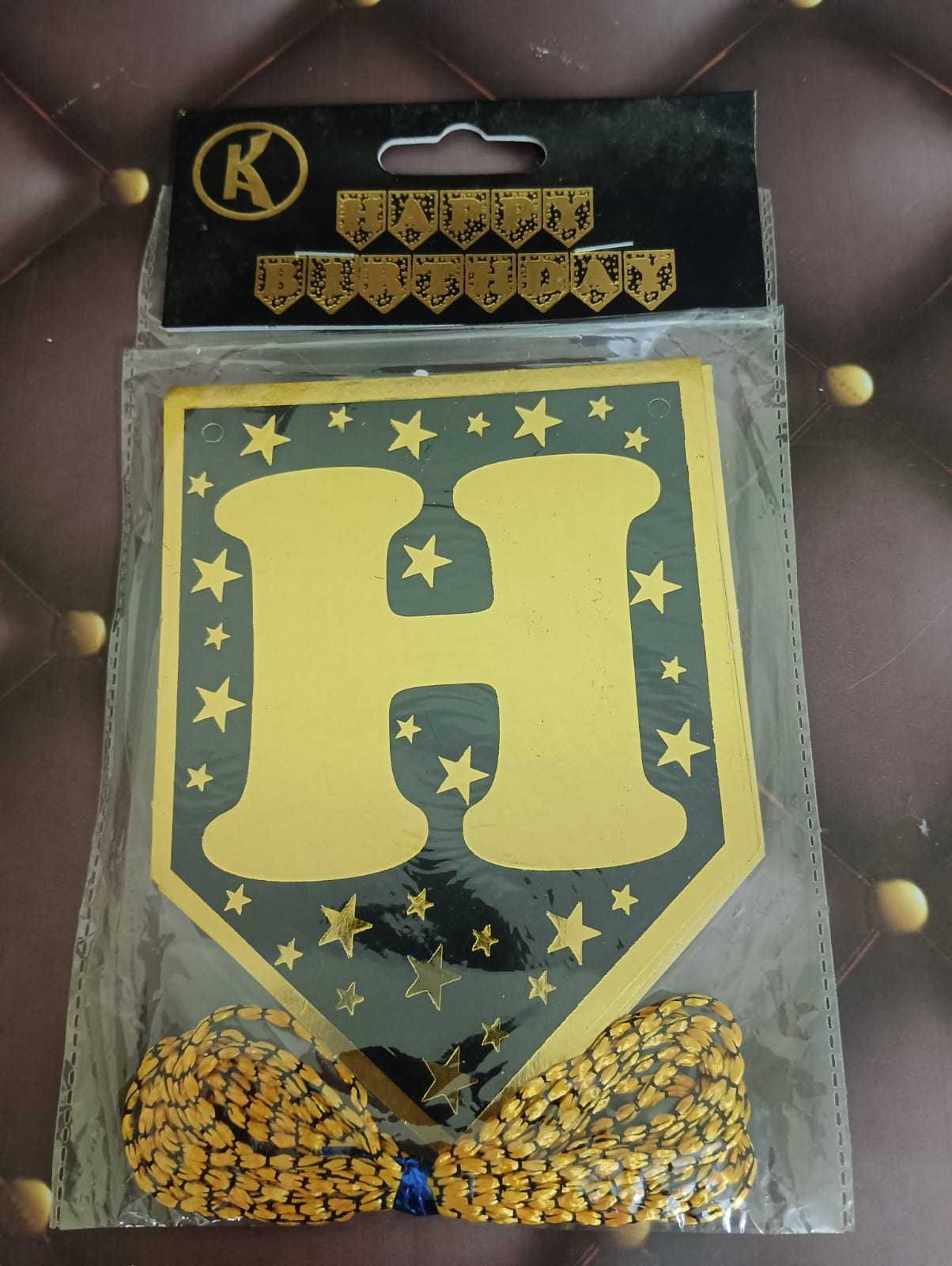 Happy  Birthday Party Banner-Golden